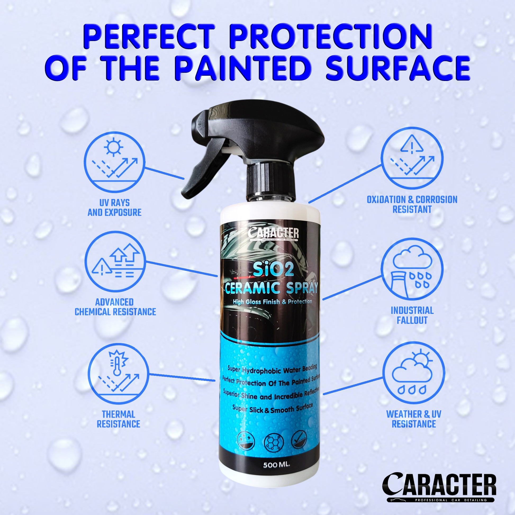 สเปรย์เคลือบสีเซรามิก CARACTER SiO2 Ceramic Spray