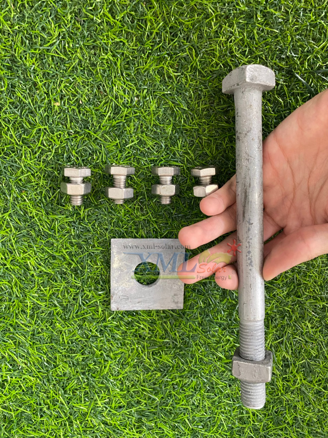 น๊อตยึดเสาไฟฟ้าปูน 8 นิ้ว + เเถม ฟรี น็อตเล็ก 4 ตัว