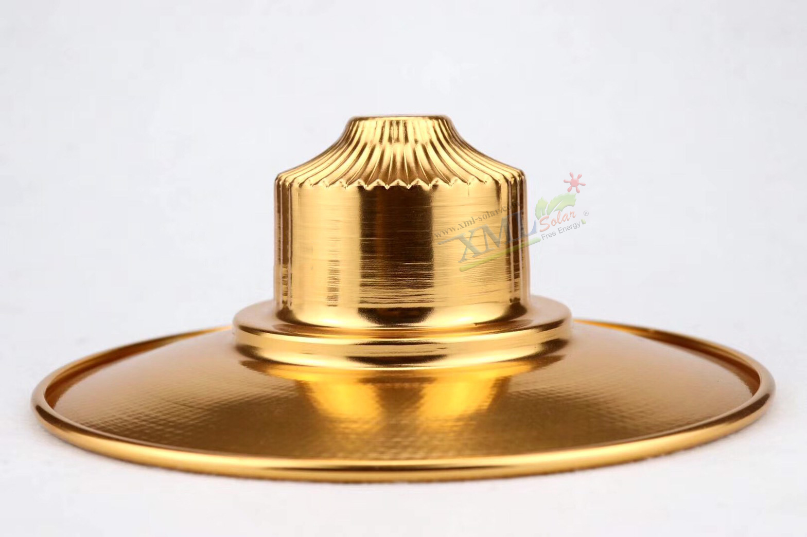 โคมไฟกิ่งโซล่าเซลล์ ติดผนัง Body สีทอง ทรงกลม 50W (เเสง : ขาว)