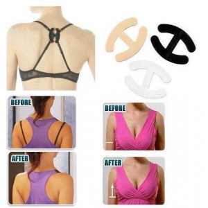 พลาสติกไขว้สายเสื้อใน มี 3 สี ใส, เนื้อ, ดำ ช่วยซ่อนสายเสื้อในเวลาใส่เสื้อกล้าม สายเดี่ยวได้ดี กันสายเลื่อนไปมา ราคาอันละ 29 บาท