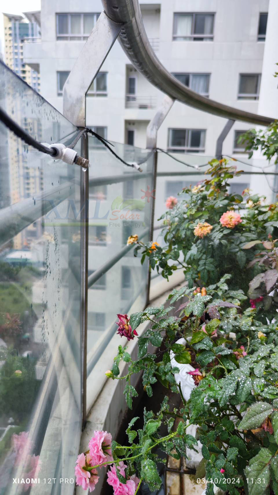 ชุดพ่นหมอก รดน้ำต้นไม้อัจฉริยะ คอนโทรลผ่านมือถือได้ (wifi) + แผงโซล่าเซลล์ 50W