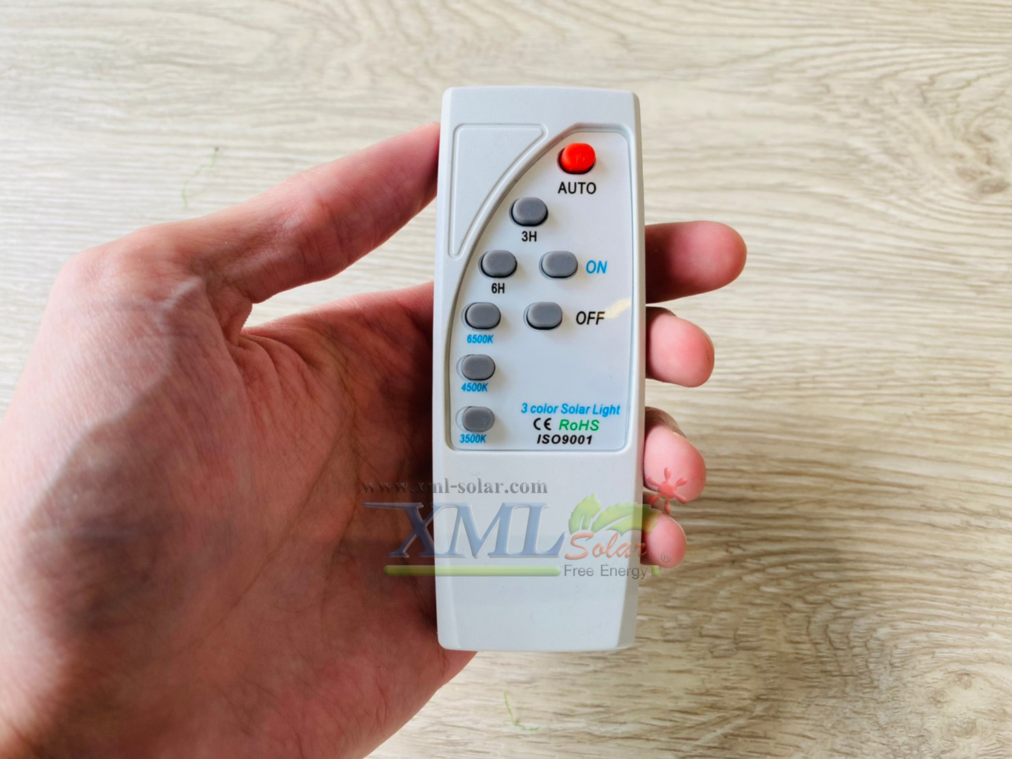 โคมไฟหัวเสาโซล่าเซลล์ ทรงกลมฐานสเเตนเลส (20 ซม.) + Remote (เปิดได้ 3 แสง)+AC