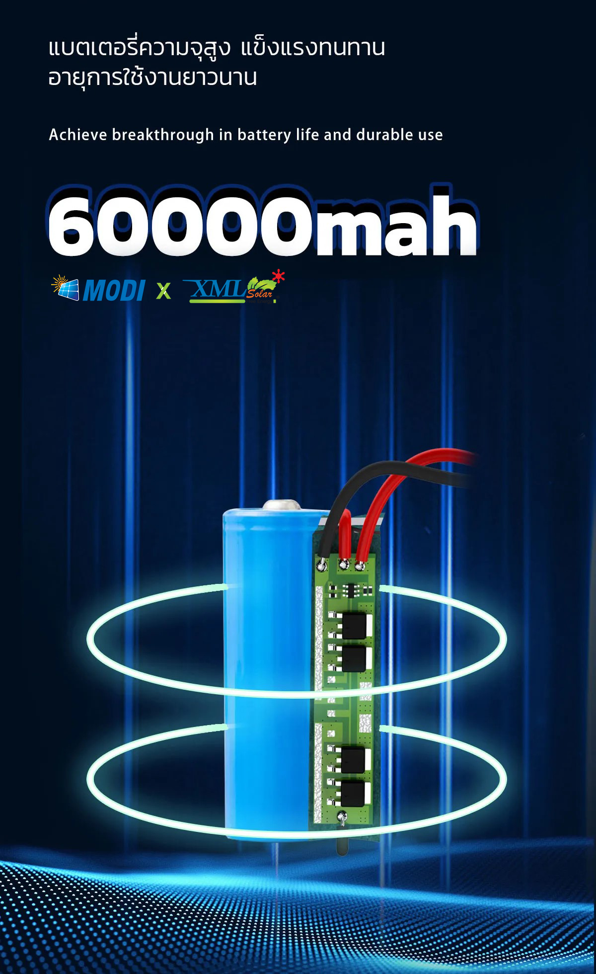 โคมไฟถนนโซล่าเซลล์ 1000W รุ่น MD-SLT30-1000W (แสง : ขาว)
