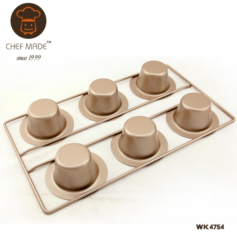 Chef Made แม่พิมพ์เค้ก ถ้วยมัฟฟิน เทฟล่อน 6 ช่อง (nonstick) (WK4754)