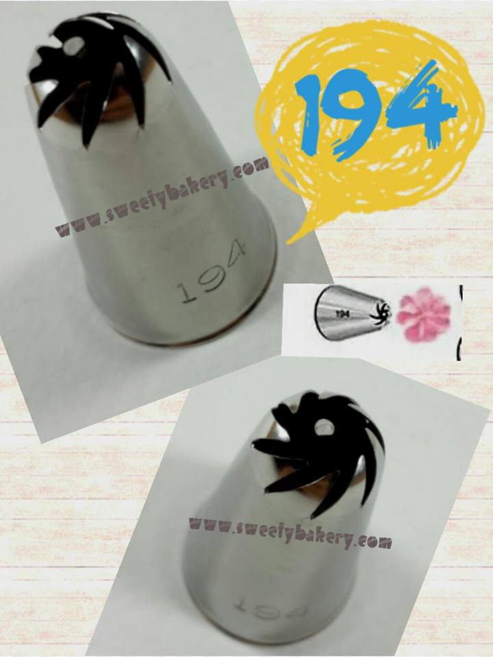 หัวบีบเกาหลี หัวบีบครีม หัวบีบเค้ก ไซส์พิเศษ เบอร์ 194 (นำเข้าเกาหลี) DROP FLOWER TUBES