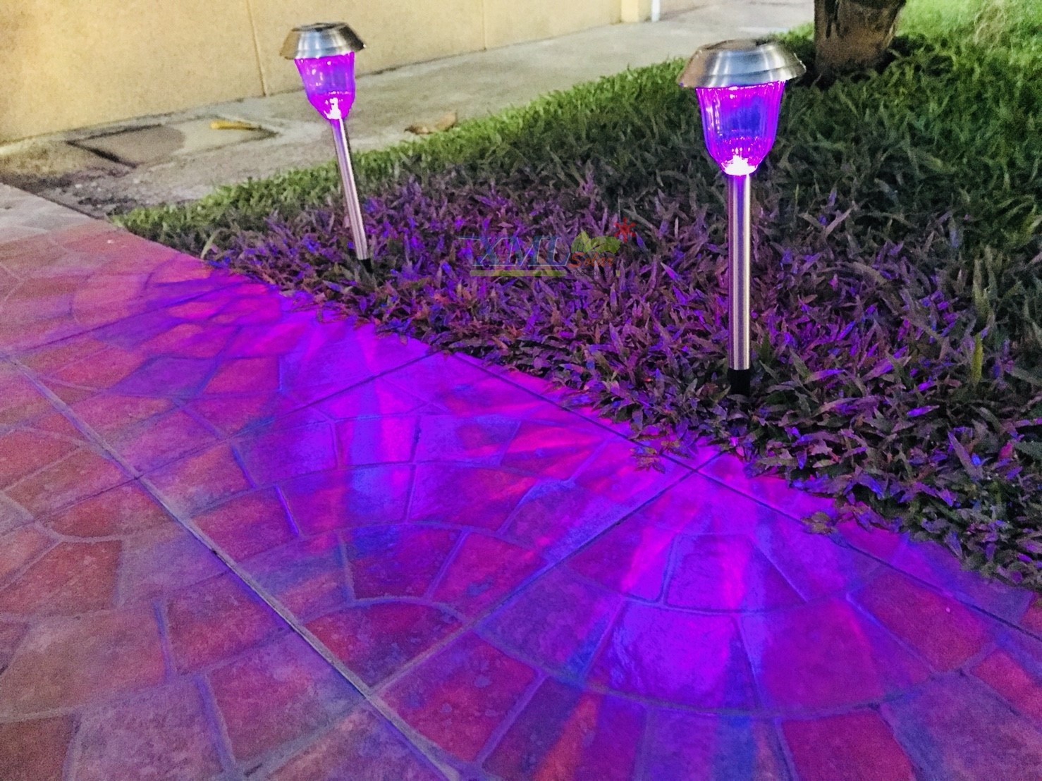 ไฟปักสนามโซล่าเซลล์ 1 LED เเสง ขาว + หลากสี ( 2 in 1 ) 1 แถม 5