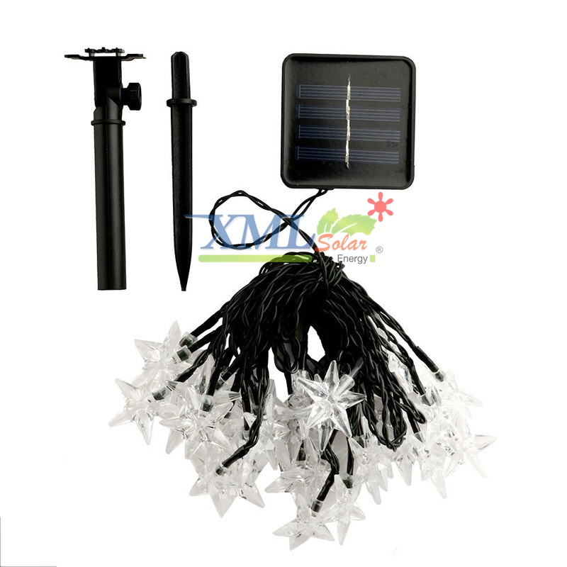 ไฟกระพริบโซล่าเซลล์ ทรงดาว 30 ดวง (เเสง : หลากสี)
