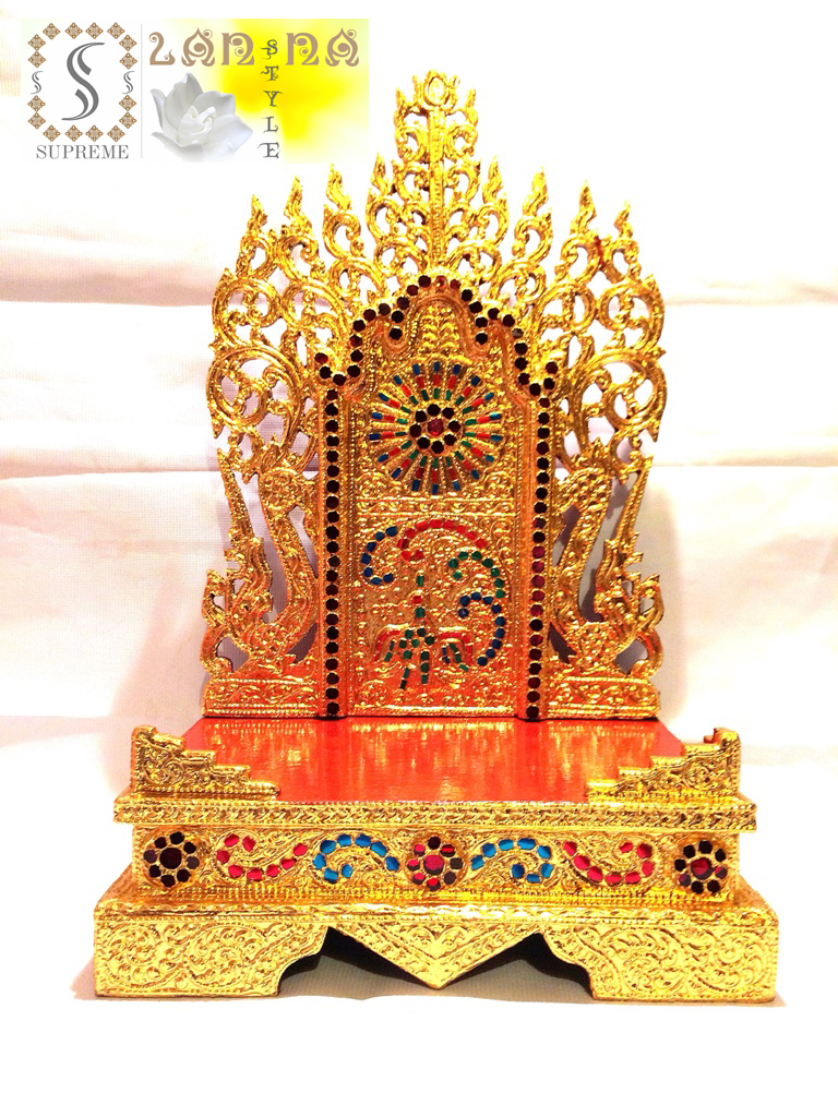 แท่นพระพม่าทรงสูง ฐานมีขอบ 12 นิ้ว แบบที่ 2รหัส129