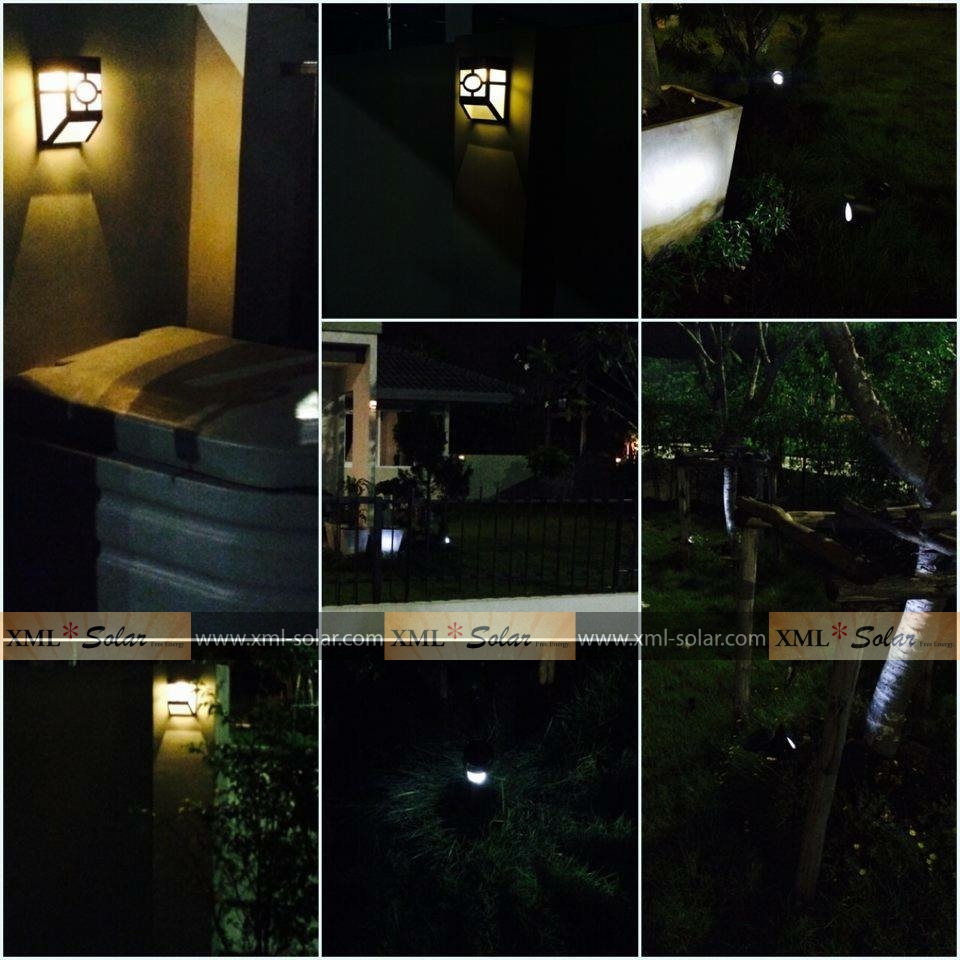 โคมไฟโซล่าเซลล์ ติดผนัง 2 LED ทรง ญี่ปุ่น (เเสง : เหลืองวอมไวท์)