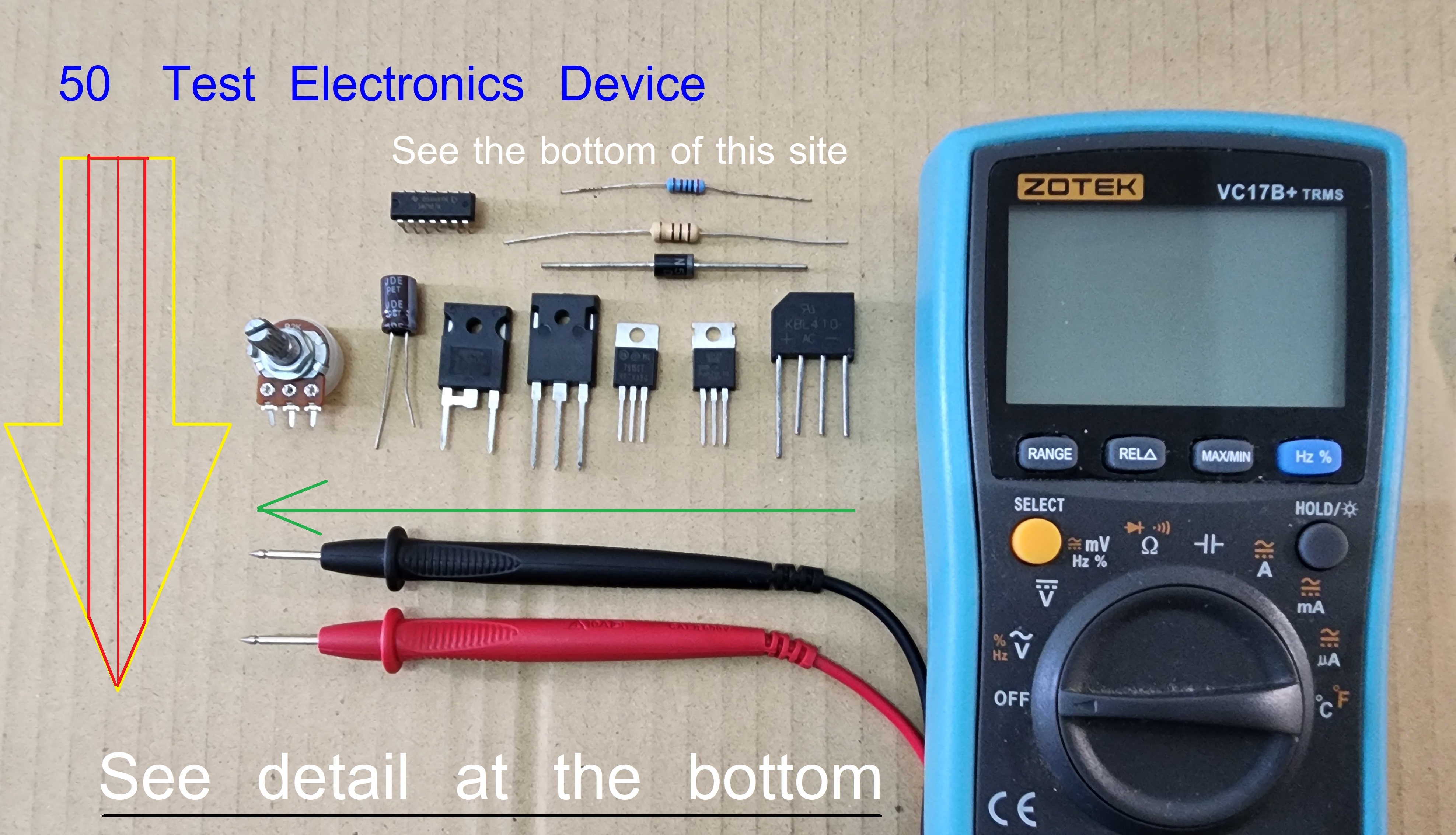 testing electronic components with multimeter