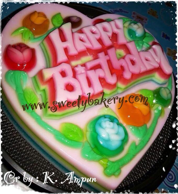 แม่พิมพ์ขนม แม่พิมพ์วุ้น แม่พิมพ์พลาสติก แม่พิมพ์วุ้นปอนด์ ลาย Happy birthday 20 cm. ลายที่ 2017