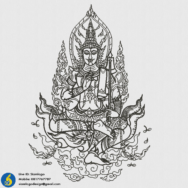 บล็อคปักพระวิษณุกรรมลายไทย