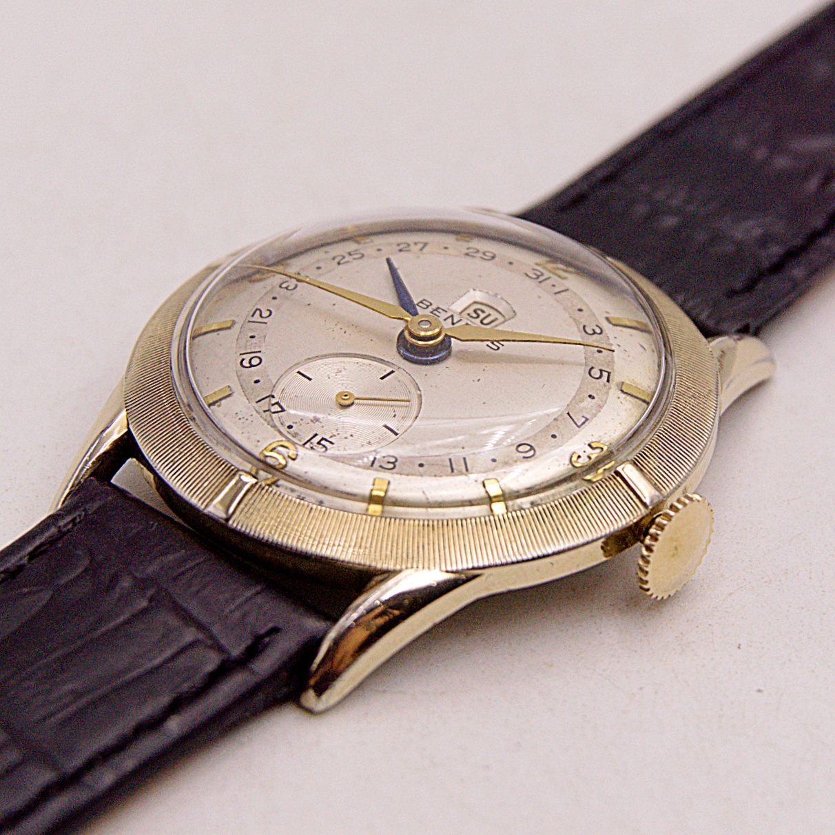 นาฬิกาเก่า BENRUS POINTER DATE ไขลาน