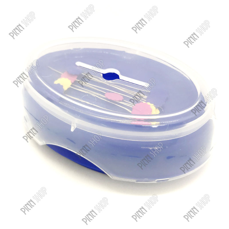 แท่นแม่เหล็กเก็บเข็มหมุด พร้อมเข็มหมุดหัวแบนดอกไม้