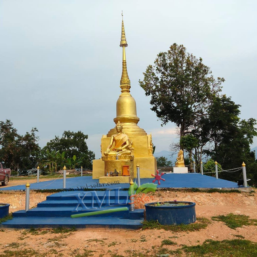 ไฟสปอตไลท์โซล่าเซลล์ 50 Watt กล่องสีน้ำตาล (เปิดได้ 3 แสง)