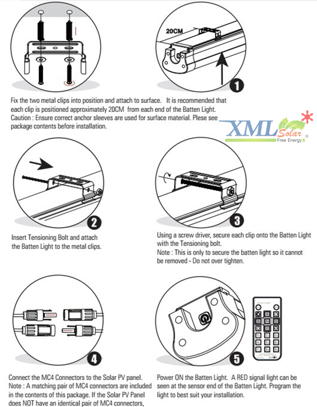 ชุดไฟหลอดยาวโซล่าเซลล์ 30 Watt Monocrystalline (แสง ขาว)