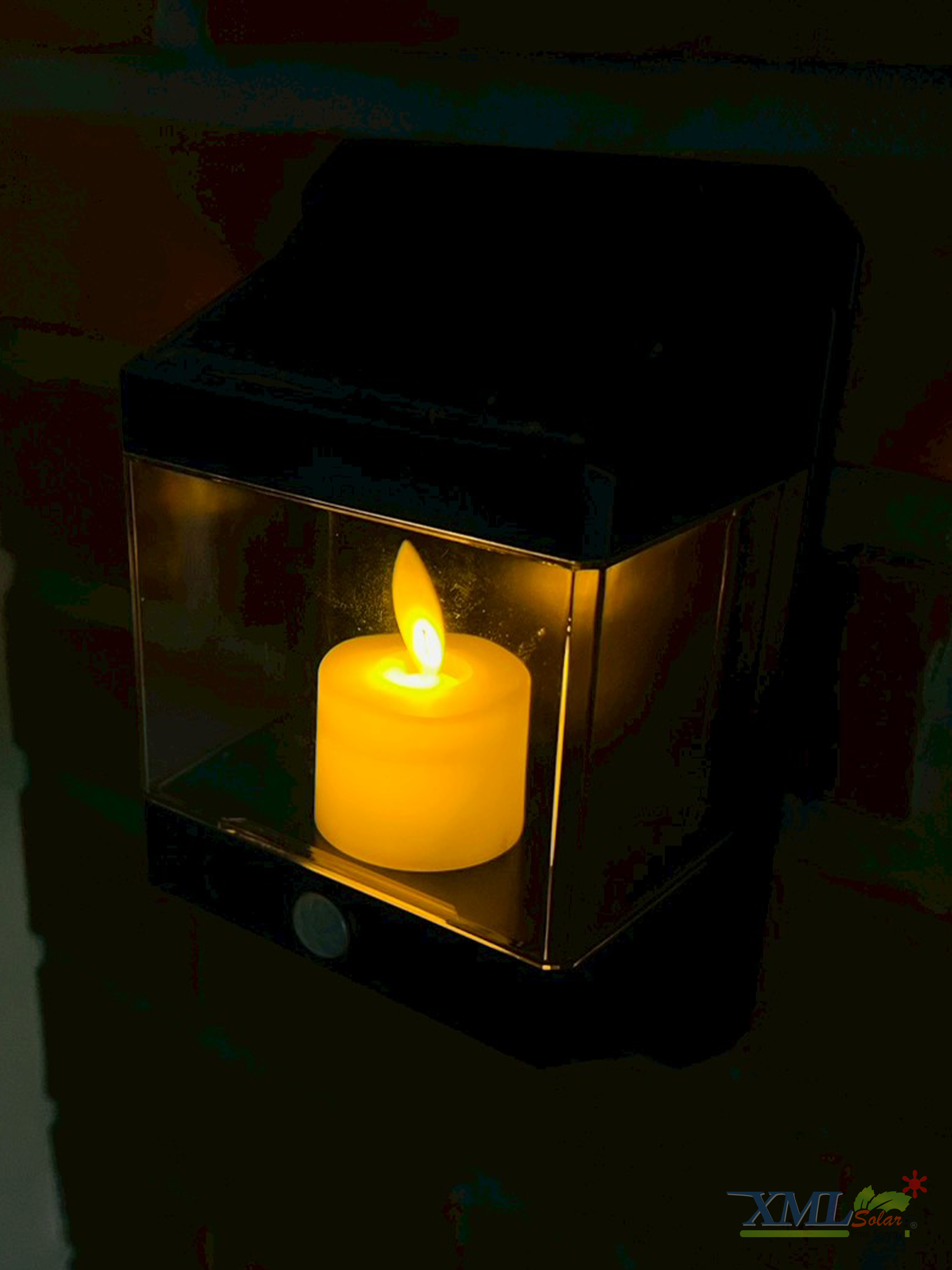 โคมไฟติดผนังเชิงเทียนโซล่าเซลล์ ระบบเซนเซอร์ กันน้ำIP65 เปิดปิดอัตโนมัติ (แสง : เหลือง+แสงขาว)