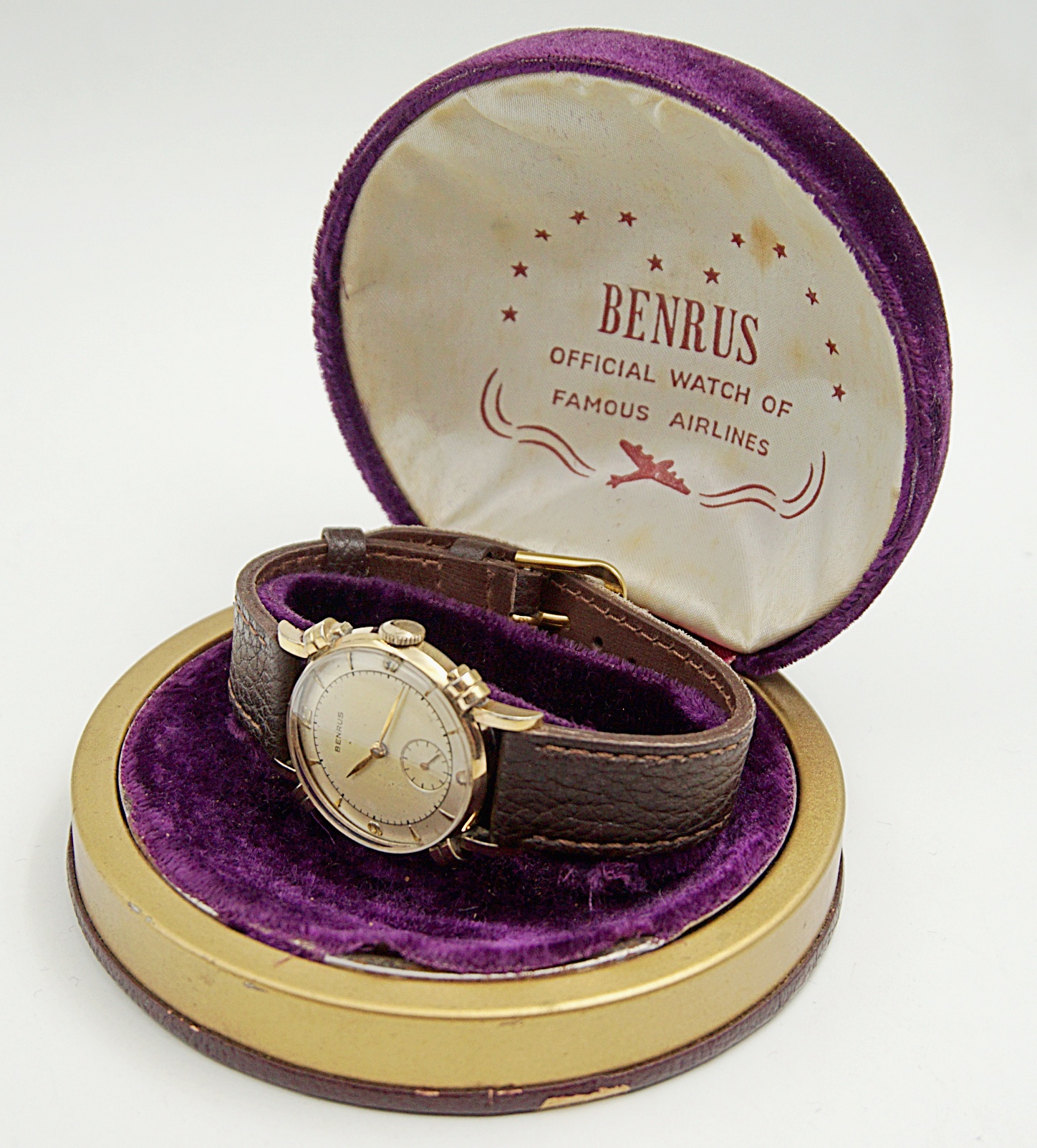 นาฬิกาเก่า BENRUS ไขลานสองเข็มครึ่ง พร้อมกล่อง