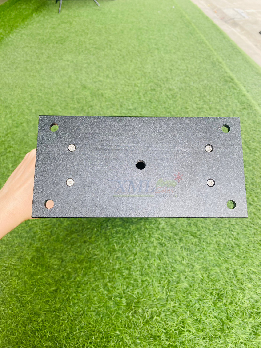 ไฟตั้งพื้นโซล่าเซลล์ ทรงงอ (แสง : เหลืองวอมไวท์)