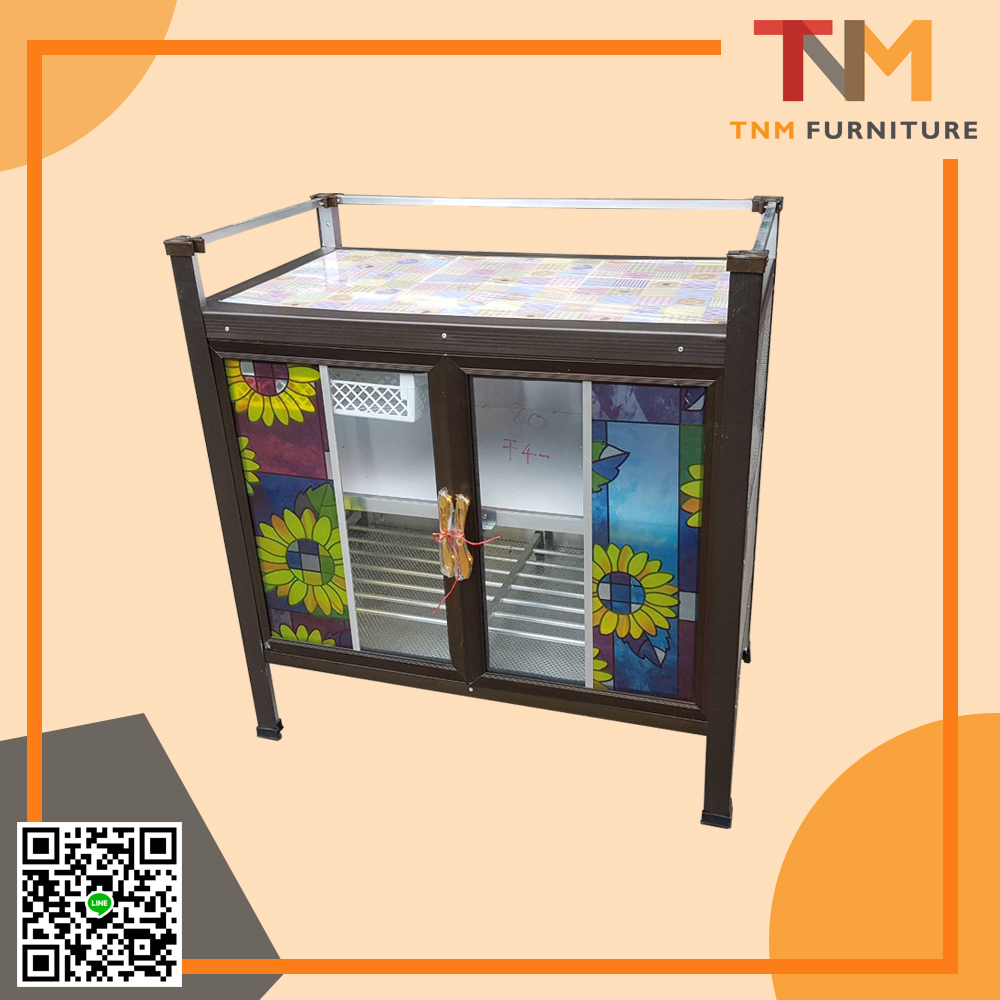 ตู้วางเตาหน้ากระเบื้อง(โครงเหล็ก) 80cm.