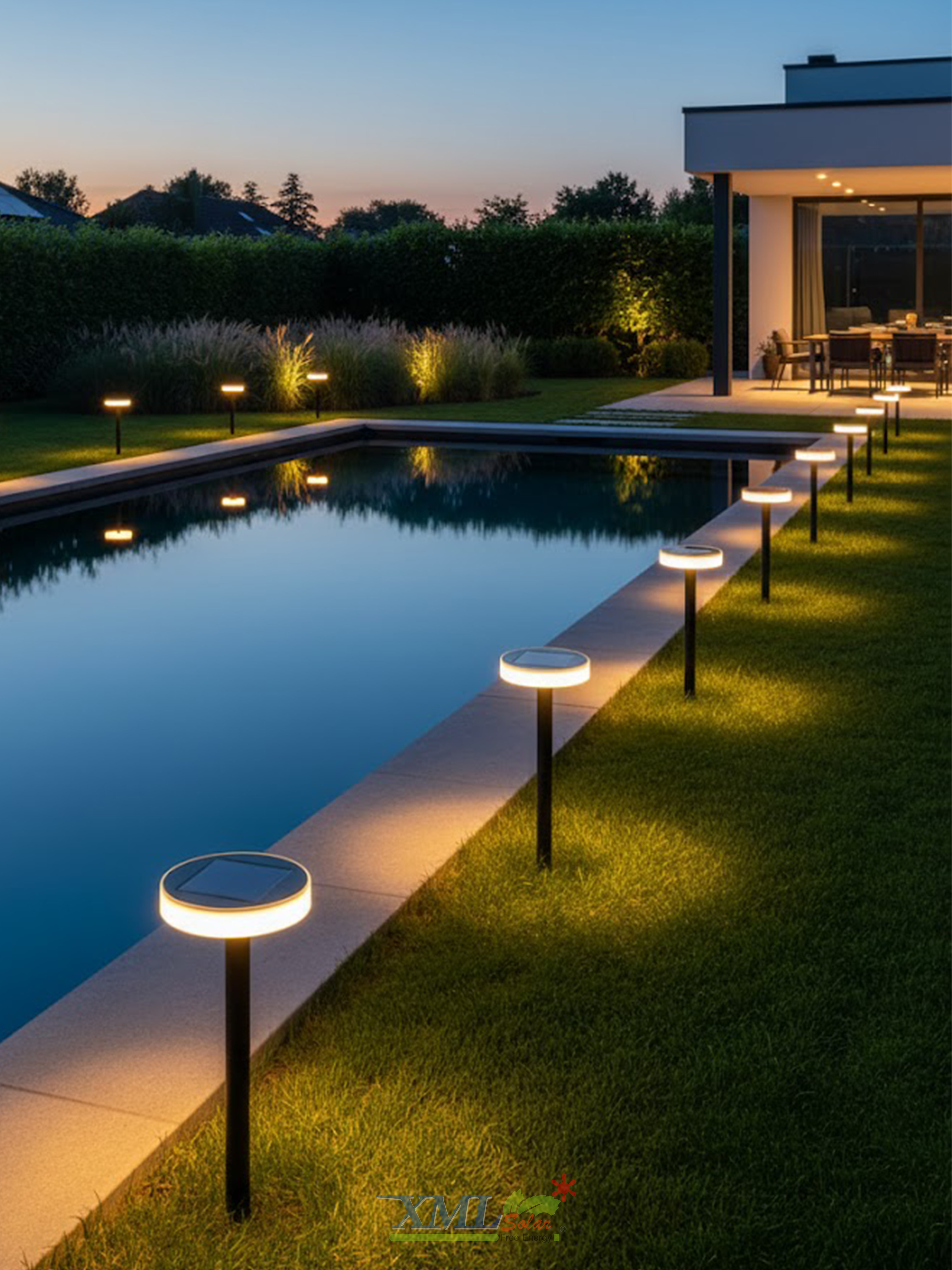 โคมไฟสนามโซล่าเซลล์ ทรงกลม รุ่น DPD-0544 (แสง:ขาว + เหลืองวอมไวท์)