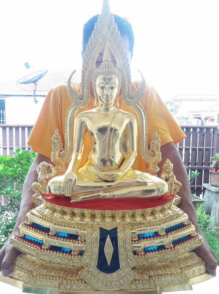 พระพุทธชินราชหน้าตัก12นิ้ว พระพุทธชินราชเนื้อทองเหลืองปิดทองแท้ ขนาดหน้าตัก12นิ้ว ฐาน2ชั้น จากวัดใหญ่พิษณุโลก รหัส388