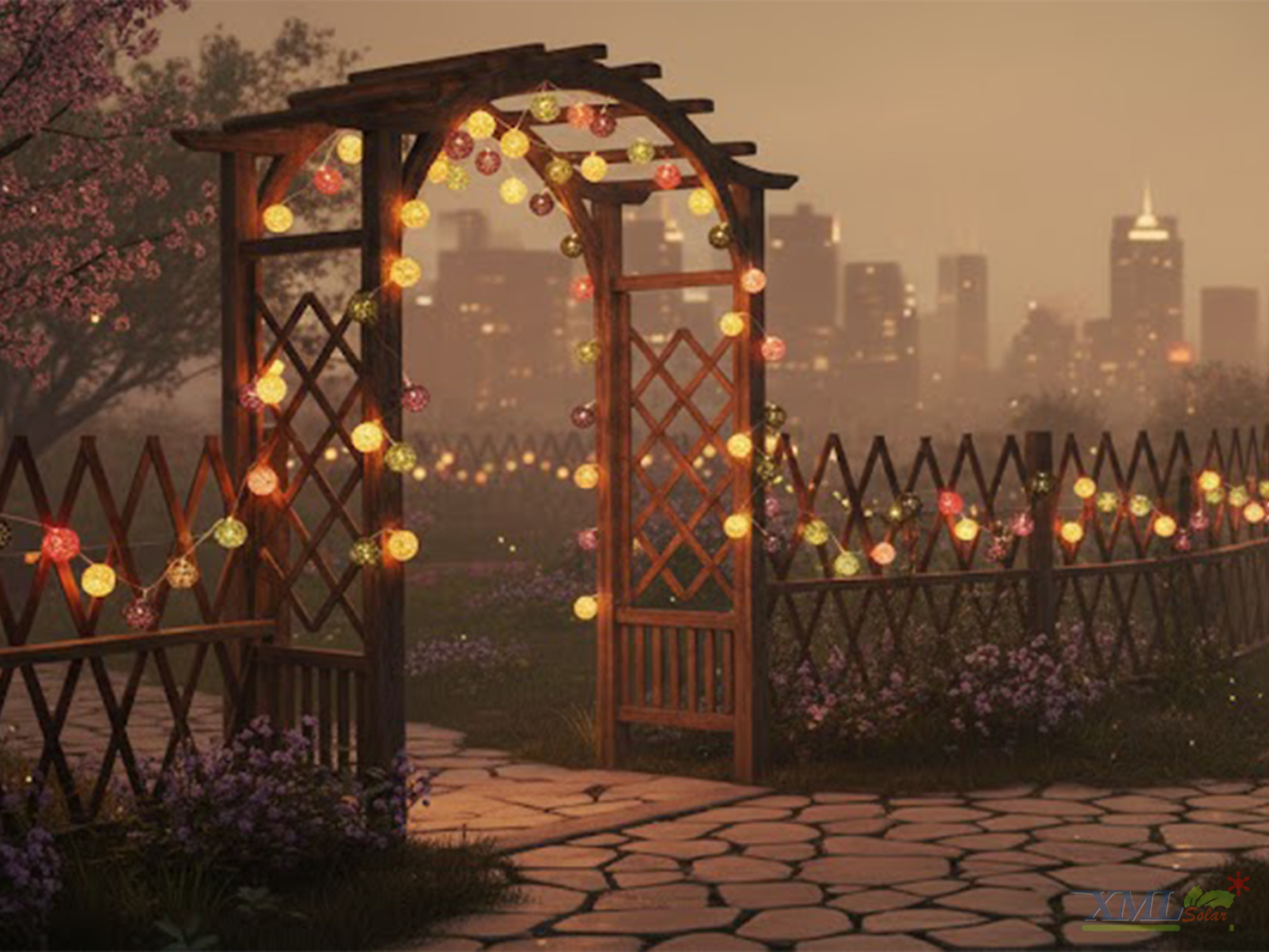 ไฟกระพริบโซล่าเซลล์ ทรงบอล รุ่น MD-SSL-6M-30B (แสง : หลากสี)