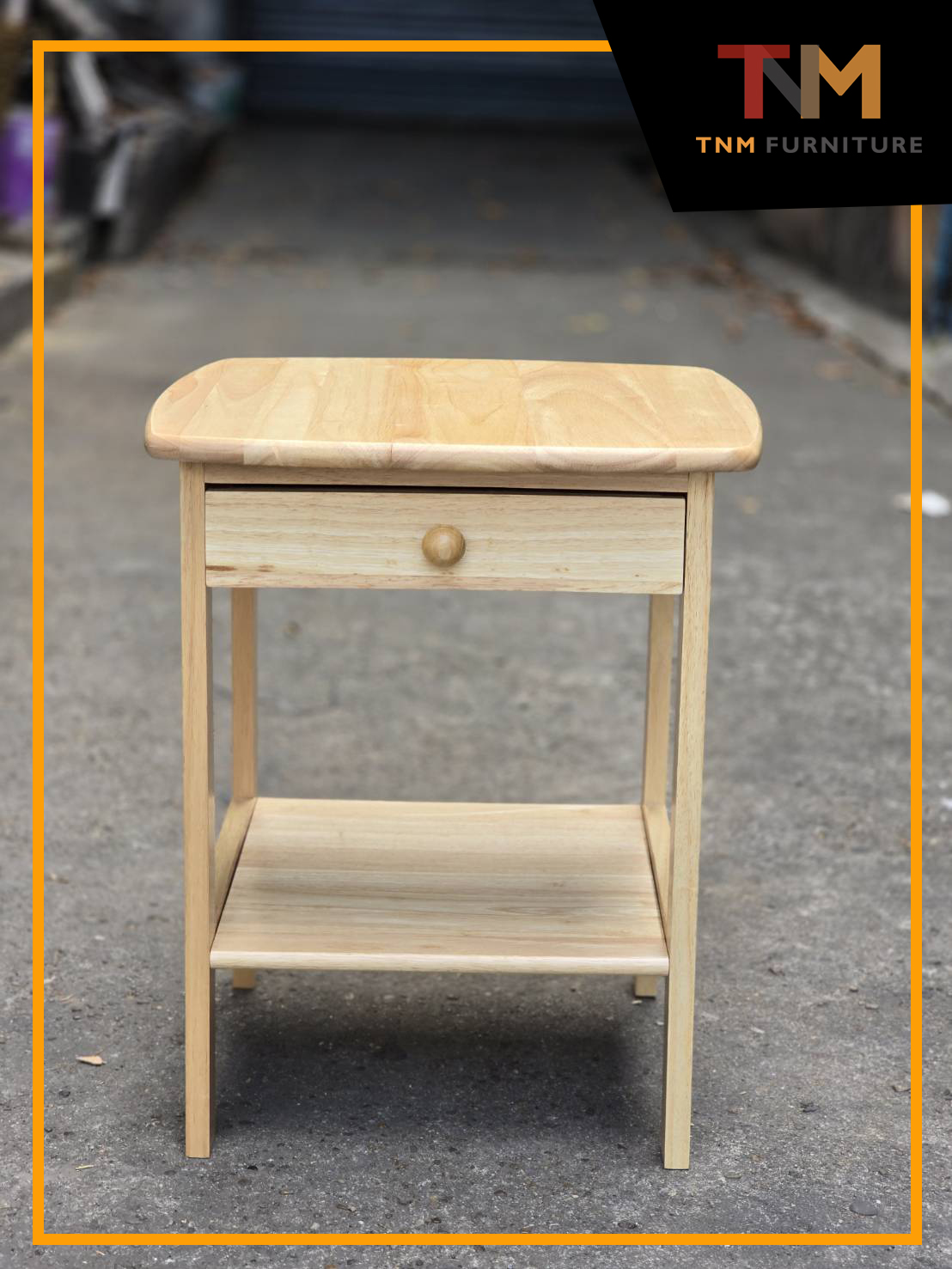 โต๊ะหัวเตียงไม้ยางพารา