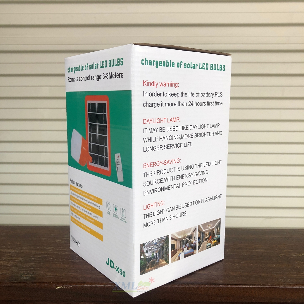 โคมไฟโซล่าเซลล์ ติดเพดาน อเนกประสงค์ 50w (แสง : ขาว)