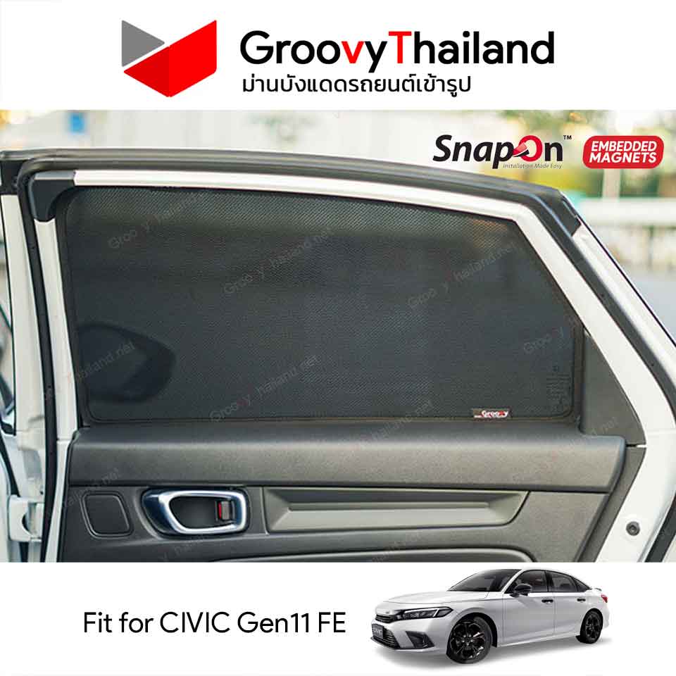 ม่านบังแดดแม่เหล็ก HONDA CIVIC Gen11 FE (SnapOn Em – 4 pcs)