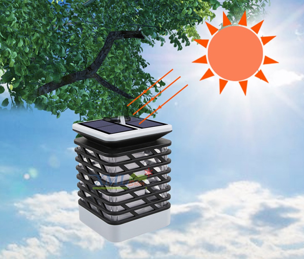 ไฟห้อยโซล่าเซลล์ ทรงสี่เหลียม ตาข่าย (แสง: เปลวไฟเหลืองวอมไวท์)