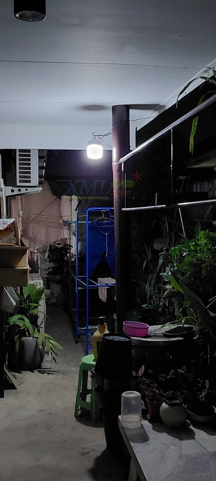 โคมไฟตุ้มโซล่าเซลล์ 150w. (กล่องสีน้ำตาล) (เปิดได้ 3 แสง)