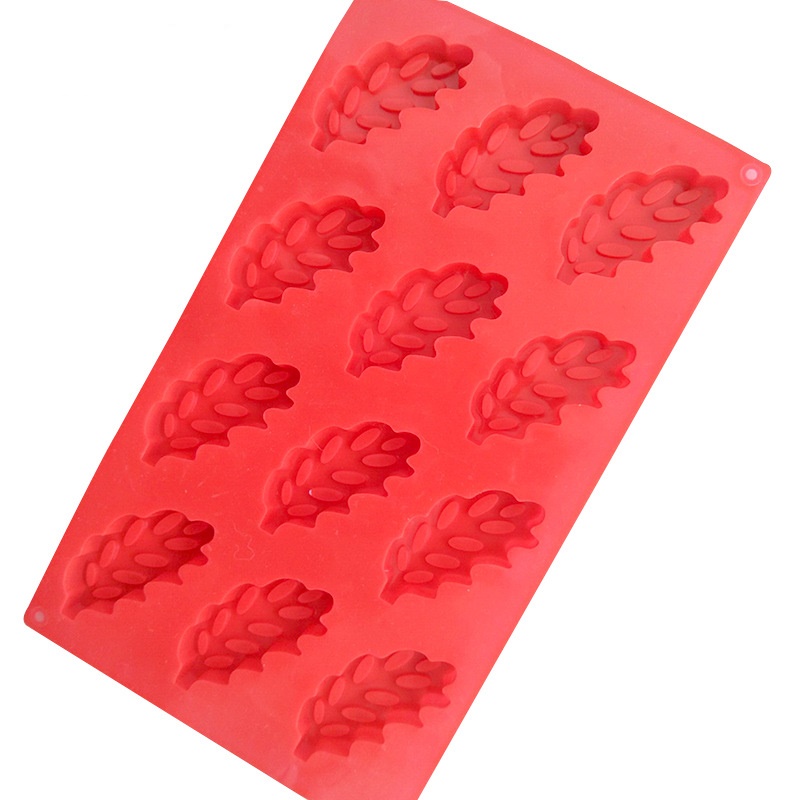 แม่พิมพ์ซิลิโคน พิมพ์สบู่ พิมพ์วุ้น พิมพ์ขนม รูปใบไม้ 12 ช่อง