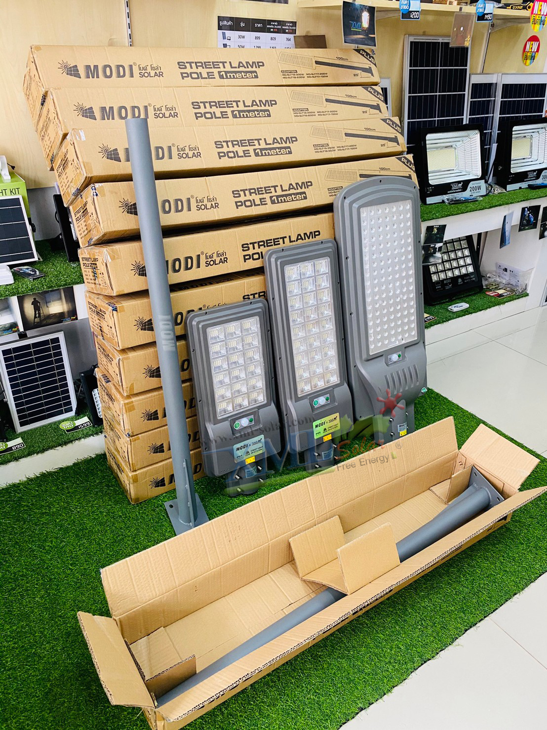 ขาเหล็ก ยึดไฟถนน ความยาว 1 ม. (เหล็กชุบสีเทา)(1 แถม 1)