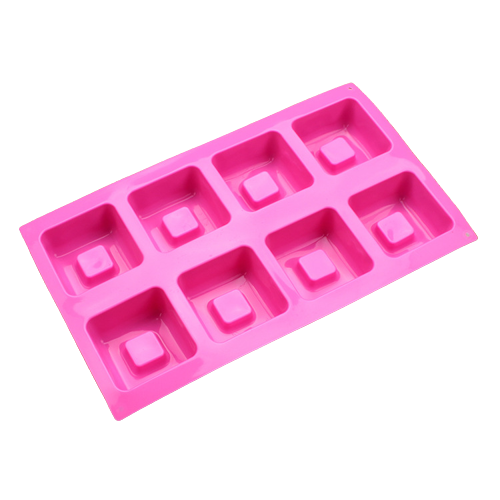 โมล(Mold) แม่พิมพ์ซิลิโคน ทำวุ้น ขนม สบู่ งานdiy รูปสี่เหลี่ยม 8 ช่อง (น้ำหนักสบู่ : 90 G.)