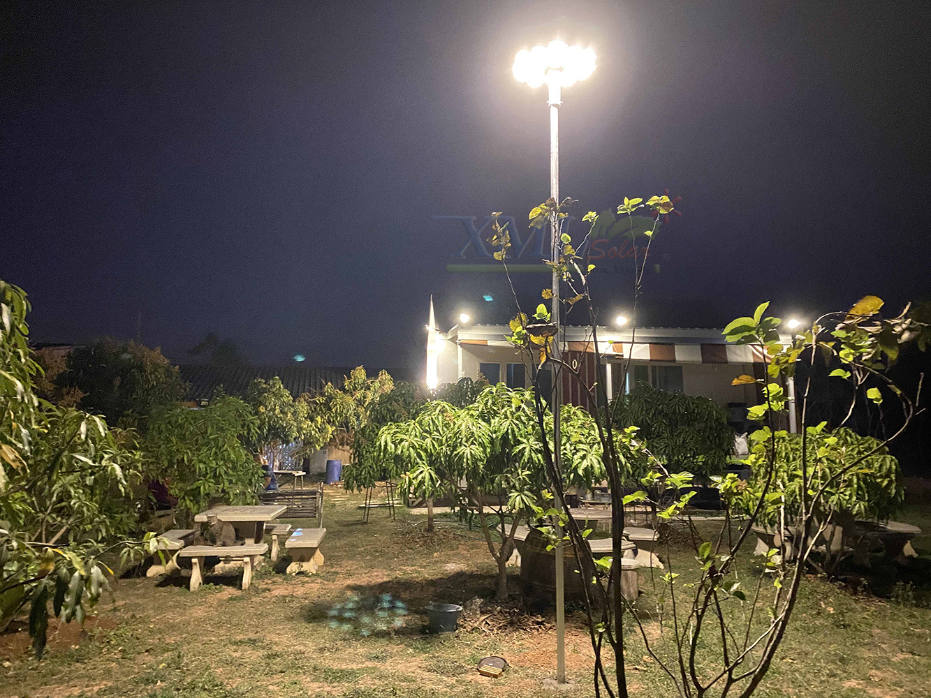 โคมไฟโซล่าเซลล์ UFO ทรงกลม รุ่นทรงรังผึ้ง (เปิดได้ 3 แสง)