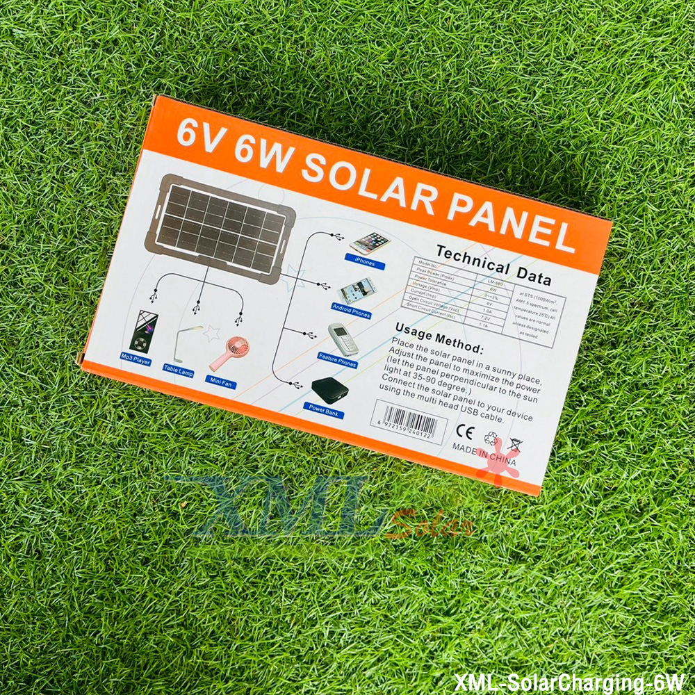 แผงโซลาร์เซลล์ แผงชาร์จพลังงานแสงอาทิตย์แบบพกพา พร้อมสาย USB