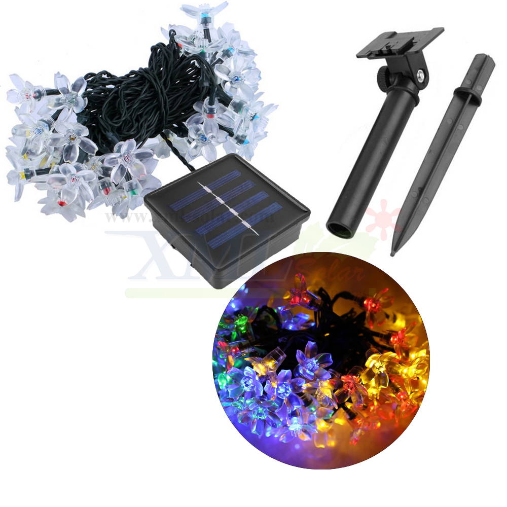 ไฟกระพริบโซล่าเซลล์ รูป ดอกไม้ 50 ดอก (เเสง : ผสม 4 สี)