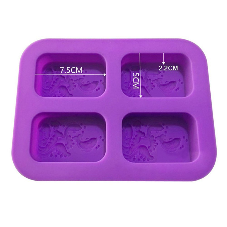 โมล(Mold) แม่พิมพ์ซิลิโคน ทำวุ้น ขนม สบู่ งานdiy รูปปลา 4 ช่อง (80 G.)