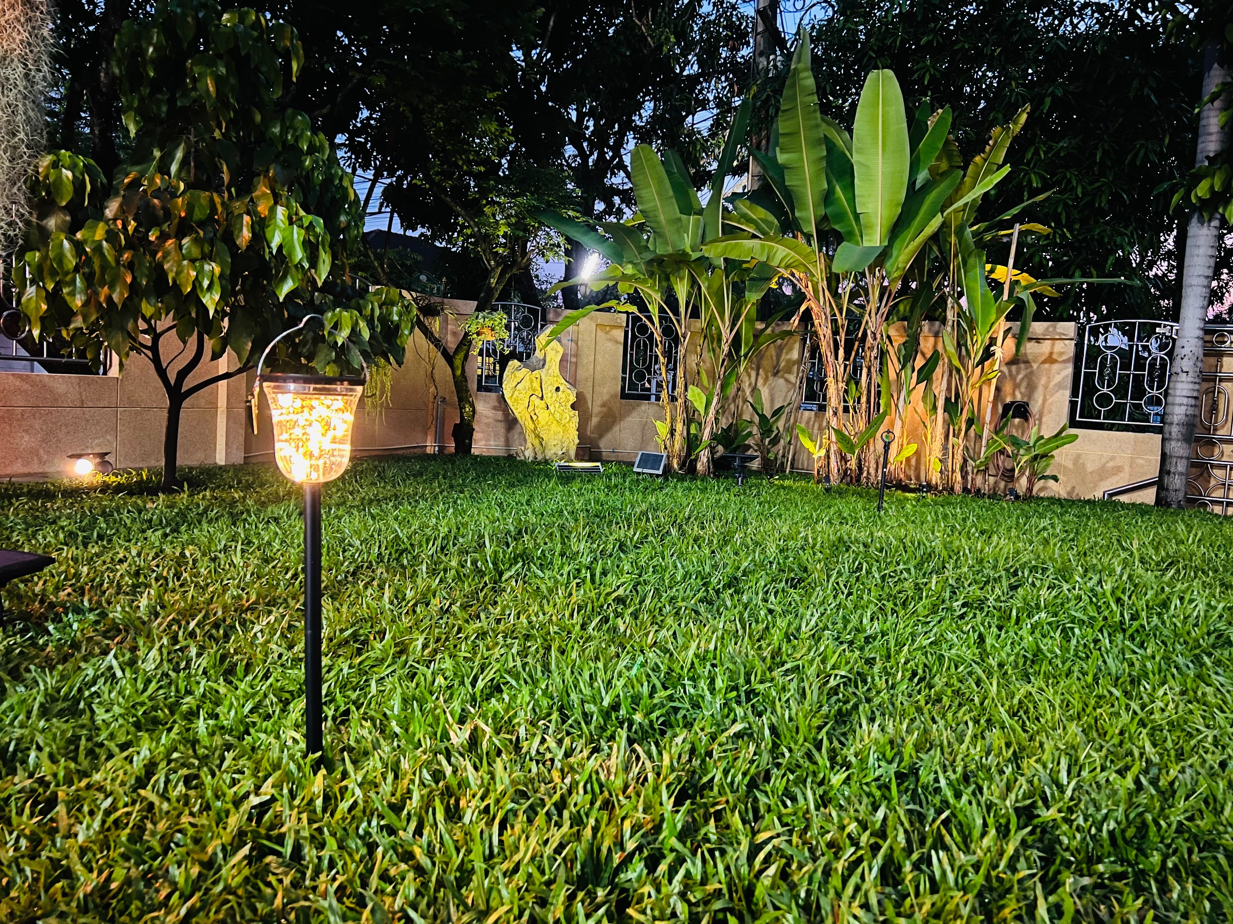 ไฟปักสนามโซล่าเซลล์ รุ่น เม็ดChip 50 LED (เปิดได้ 3 ฟังก์ชั่น) (แสง : เเหลืองวอมไวท์)