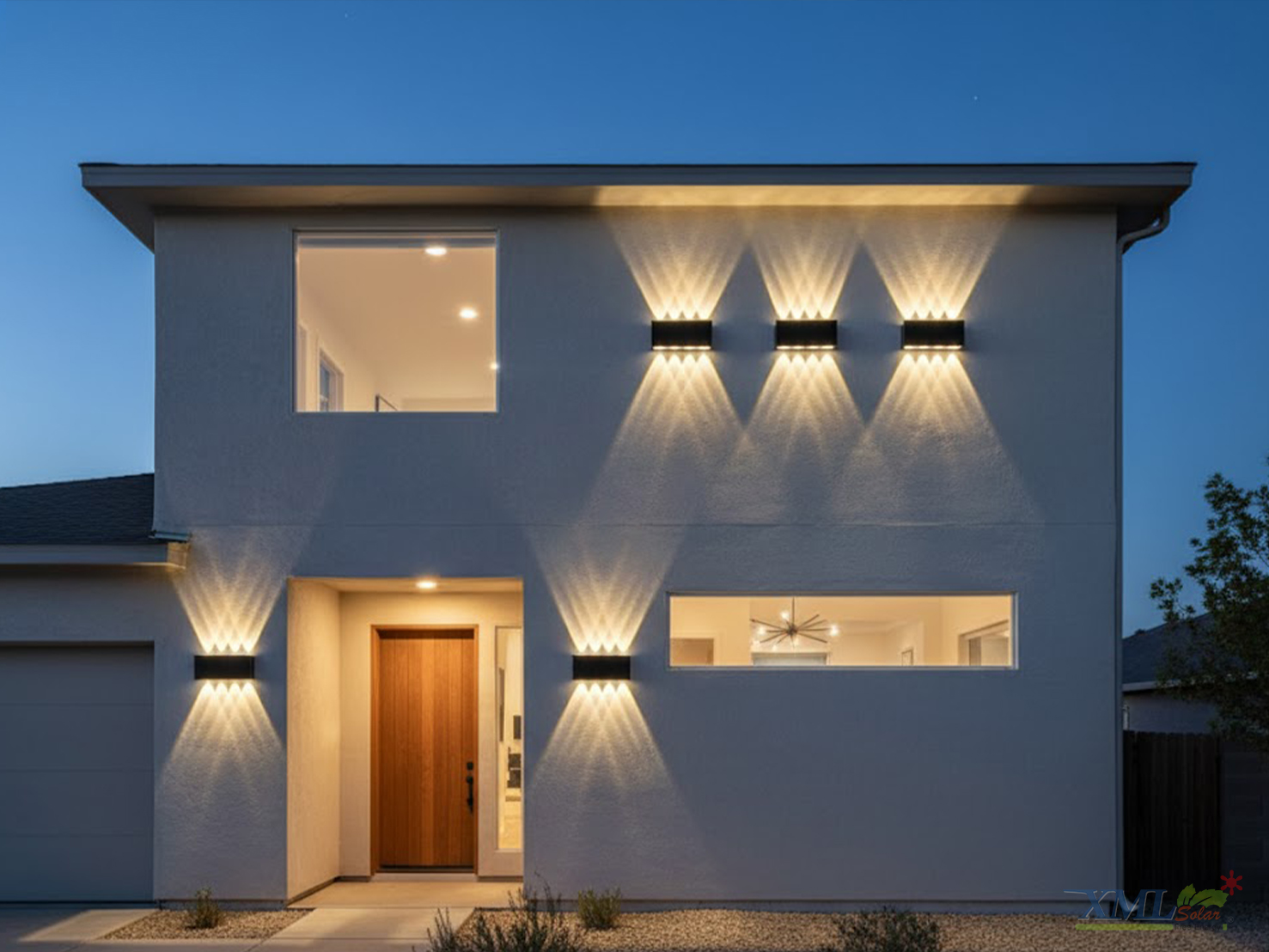 โคมไฟผนังโซล่าเซลล์ LED ส่องบน-ล่าง รุ่นใหม่!