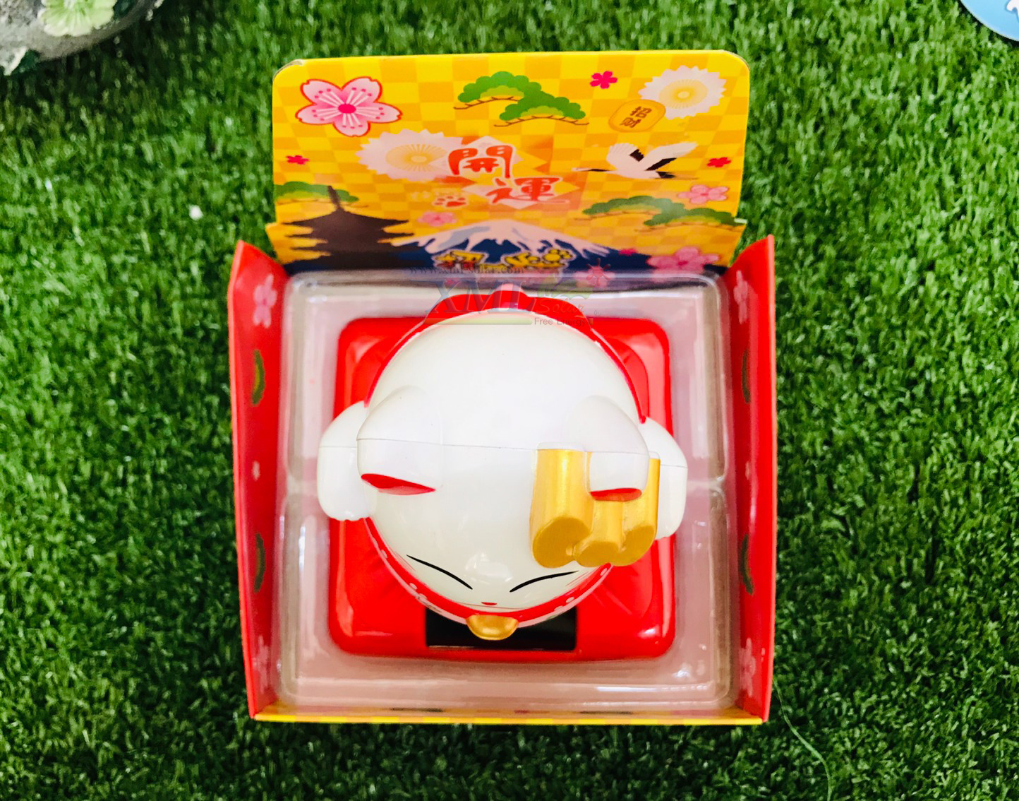 แมวญี่ปุ่น เรียกโชคลาภ ดุ๊กดิ๊กโซล่าเซลล์ (ลายซากุระ)