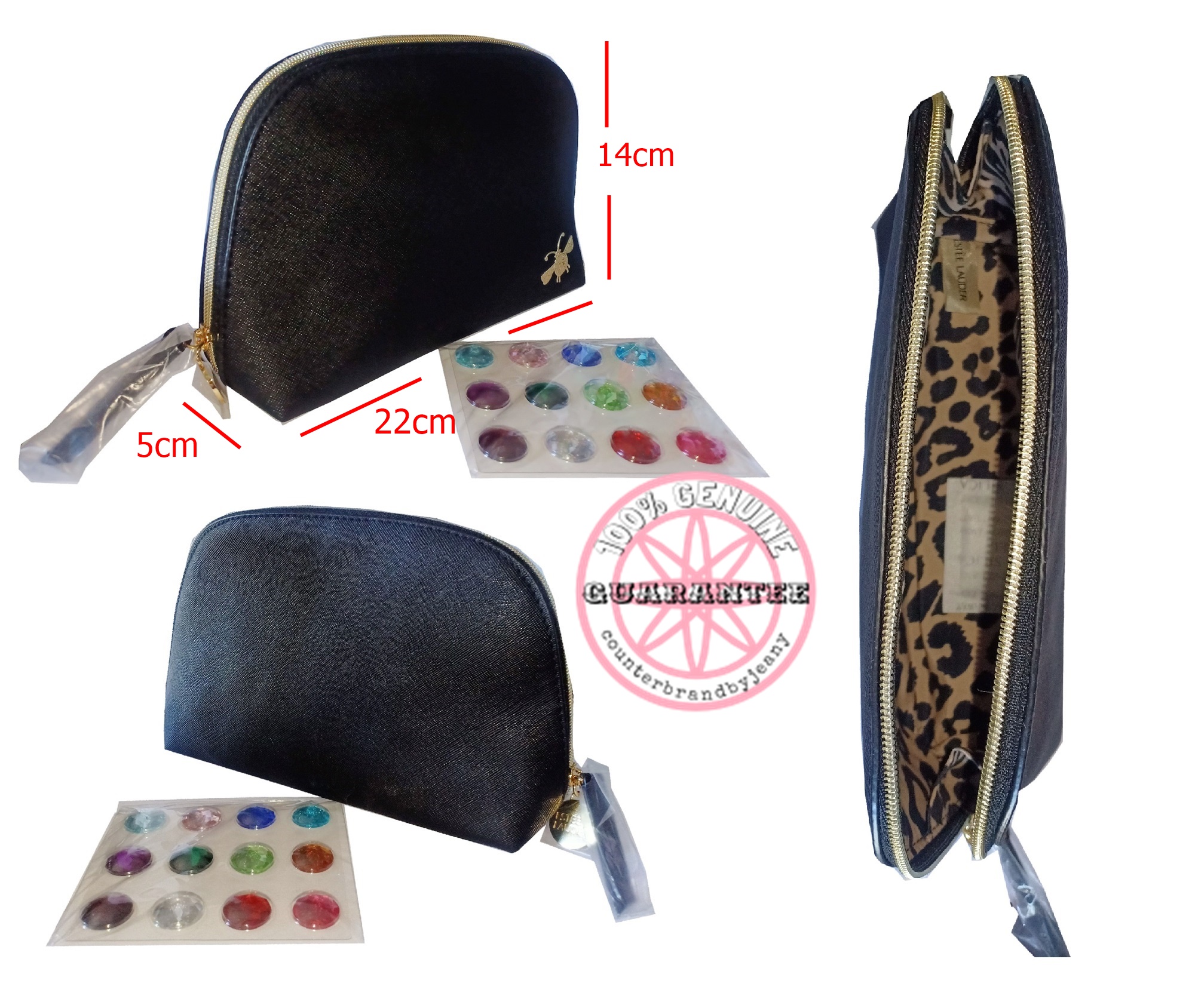 กระเป๋าเครื่องสำอาง สีดำ ESTEE LAUDER Black Bee Pouch (พร้อมส่ง)