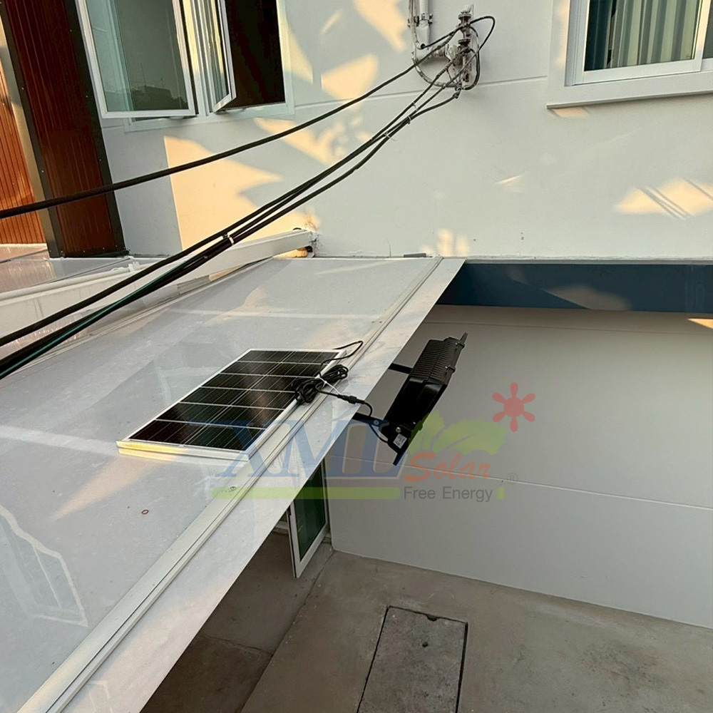 ไฟสปอตไลท์โซล่าเซลล์ 300 Watt กล่องสีน้ำตาล (เปิดได้ 3 แสง)