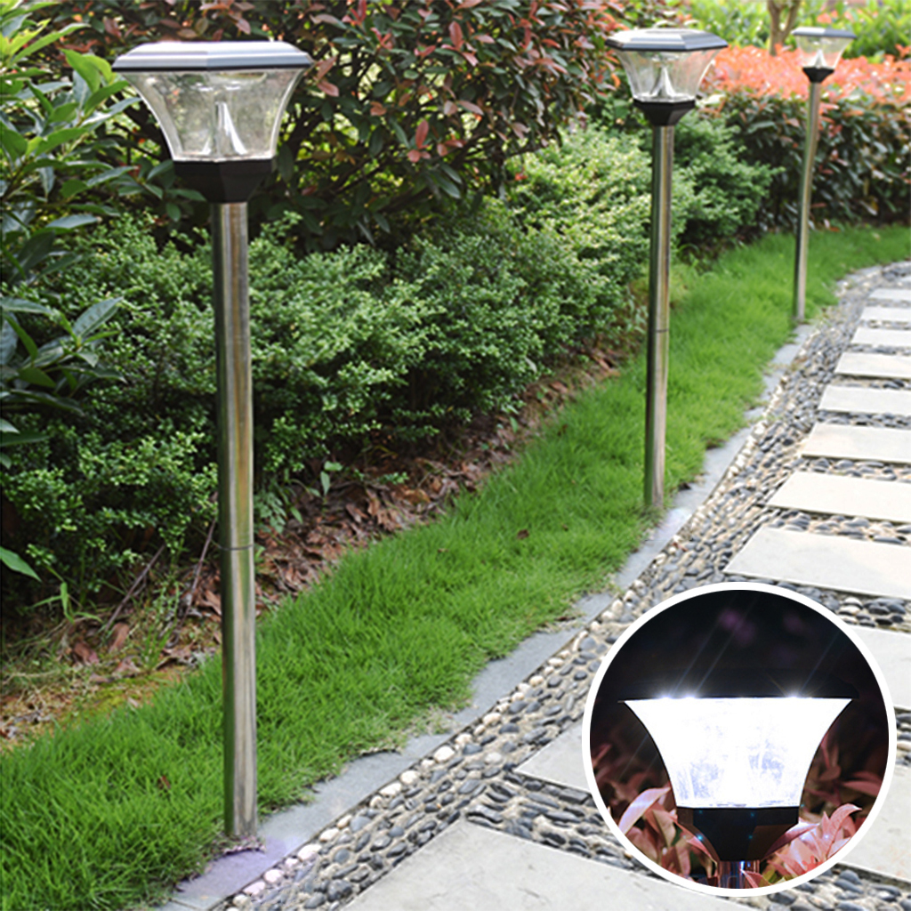 ไฟปักสนามโซล่าเซลล์ 8 Super SMD LED (แบบเหลี่ยม) สูง 80 ซม. (เเสง : ขาว)