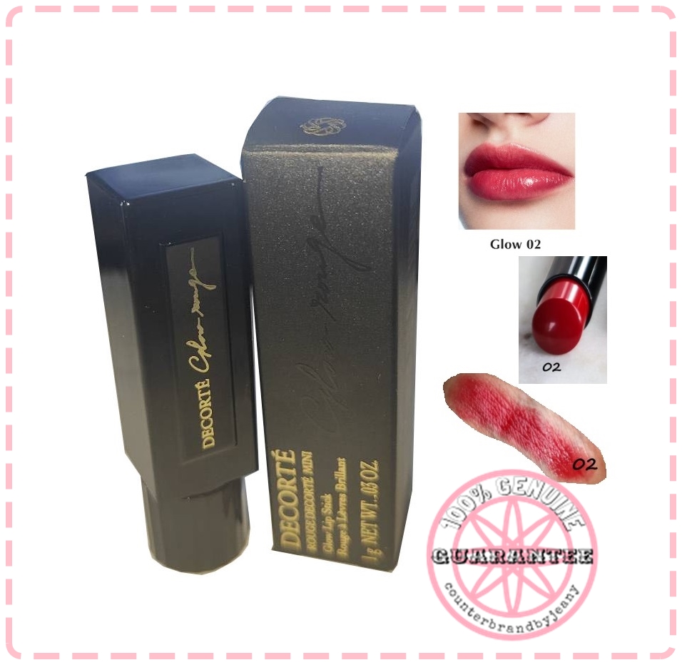 COSME DECORTE Rouge Decorte Glow Lipstick 1g #02 Signature Red (TRAVEL SIZE)