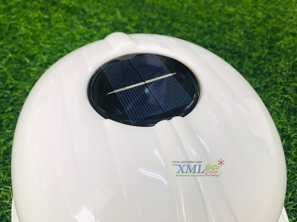 หมวกเซฟตี้ + พัดลมโซล่าเซลล์ (สีขาว)