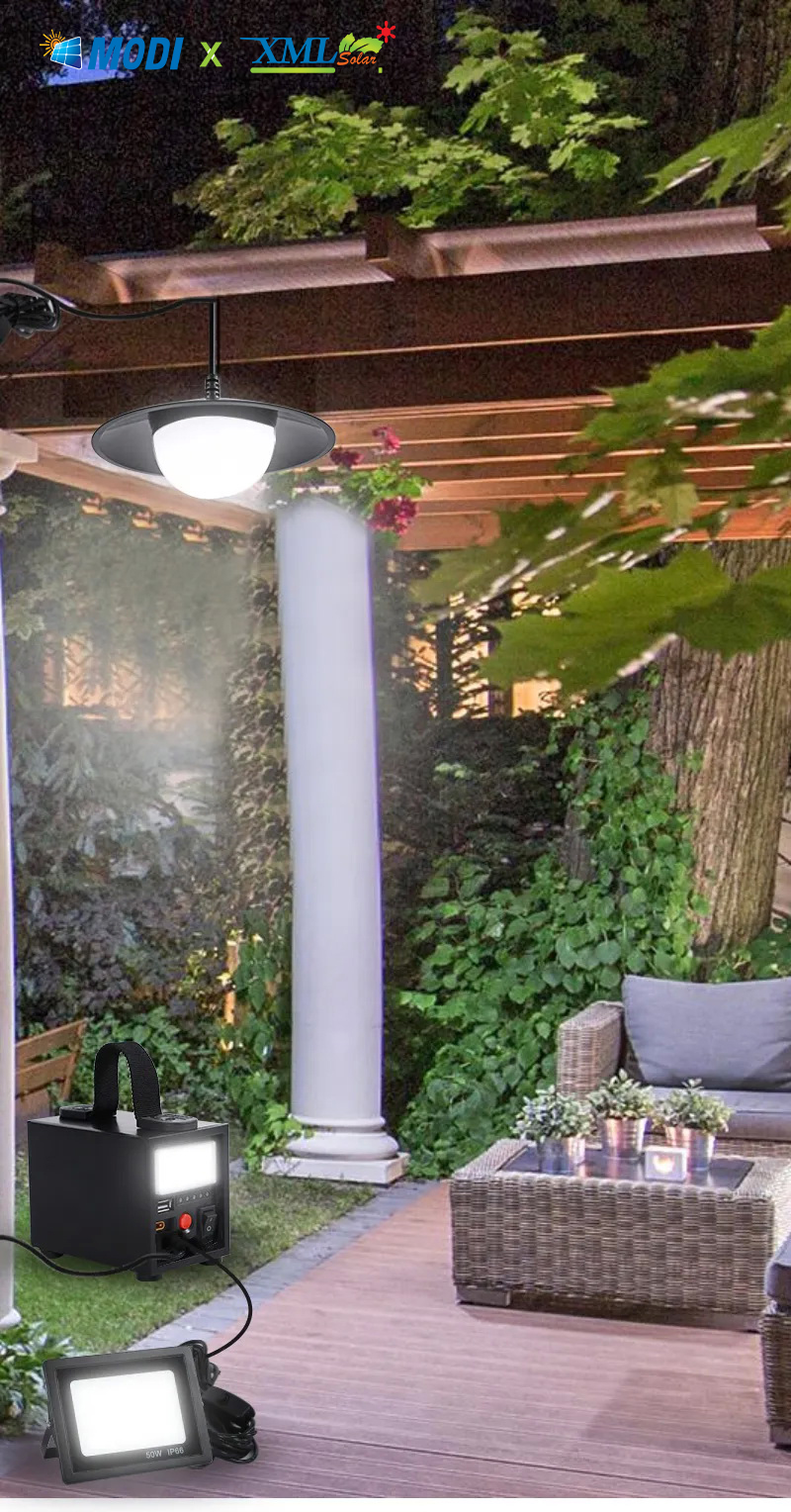 ชุดไฟโซล่าเซลล์อเนกประสงค์ ชุดนอนนา 100W 12000mAh (แสง : ขาว)