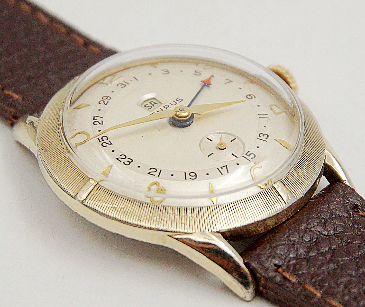 นาฬิกาเก่า BENRUS POINTER DATE ไขลาน