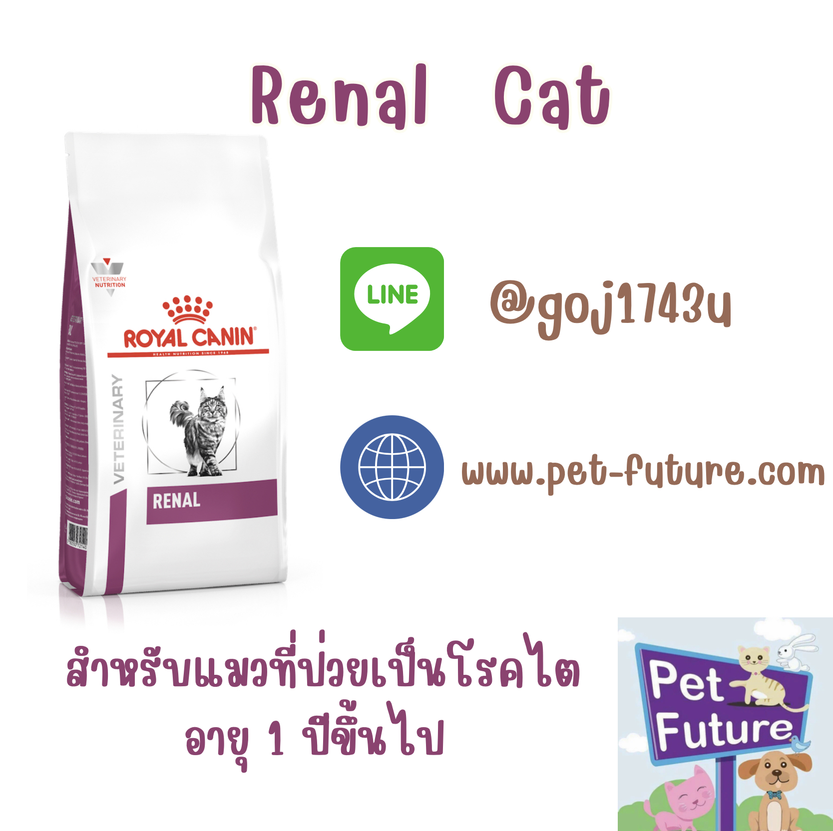 Renal โรคไตแมว 400 g. Exp.03/2024 แบบเม็ดสำหรับแมว